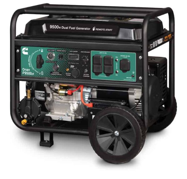 Cummins Onan 9.5kW P9500df Dual Fuel Portable Generator, Electric Start-A058U967